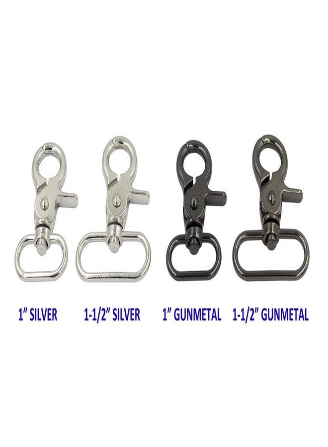 شوبيي شوبي 4 قطع من مشابك مخلب الكركند الدوارة، حبال تعليق دوارة، خطافات تثبيت دوارة، حزام لحقائب الأعمال اليدوية، لوازم الفنون والحرف، مستلزمات المجوهرات، سلسلة مفاتيح، حلقات مفاتيح، موصل (1 بوصة فضي) - Image 3